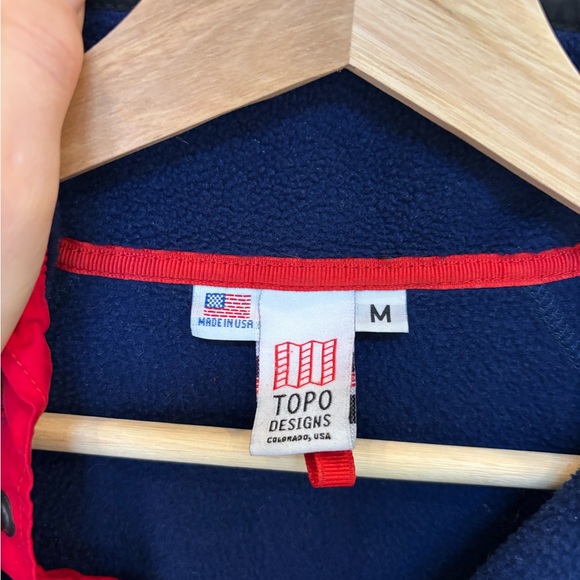 TOPO Designs Blue Mountain Fleece Pullover Sz M - Picture 2 of 2